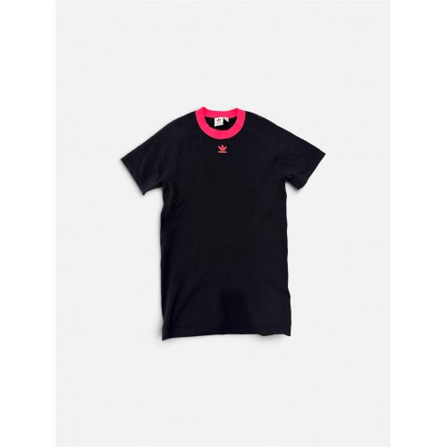 Adidas Originals Mesh T-Shirt Φόρεμα Μαύρο/Φούξια